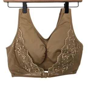 Lot Of 2 Genie Women Lace Trim Tan And Black Bras Size 2x